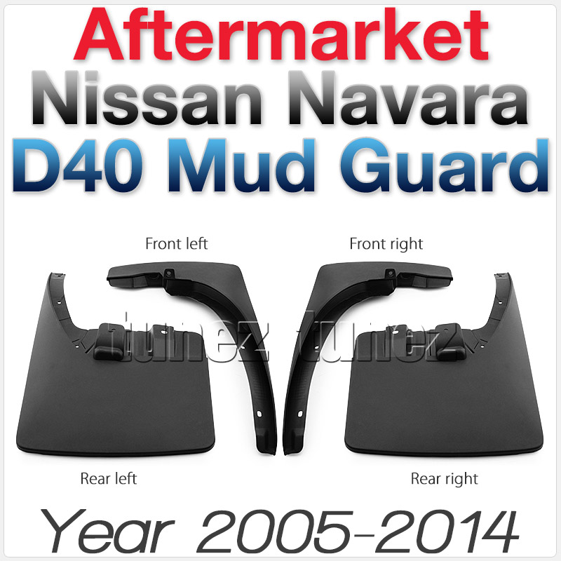 MGNV01 Nissan Navara D40 Outlaw RX ST ST-X ST-X 550 Tekna dCi Aventura Visia Titanium Aftermarket Pair 2005 2006 2007 2008 2009 2010 2011 2012 2013 2014 2015 Mud Flap Guard Splash Front Left Right Rear 4 Pieces Set Complete