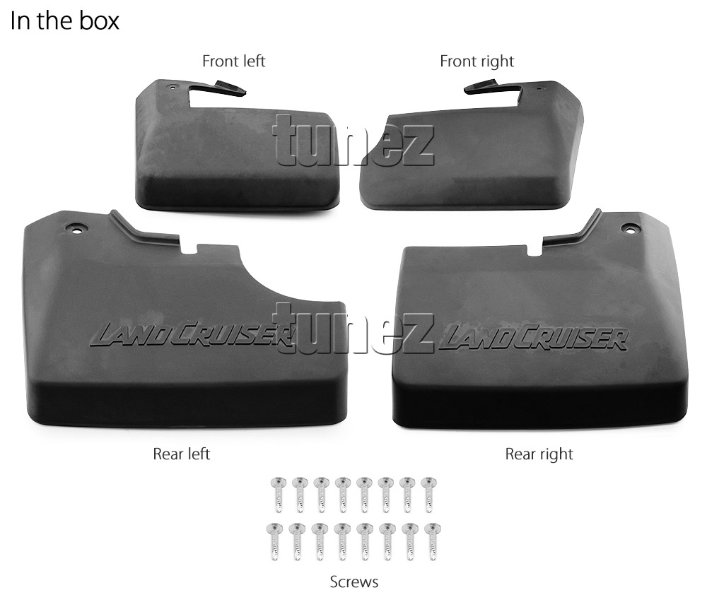 MGTLC02 Toyota Land Cruiser Short Wheelbase 2 3 Two Three Door J71 J70 70 Series LandCruiser Single Cab Aftermarket Pair 2011 2012 2013 2014 2015 2016 2017 2018 Mudguard Mudflap Mud Flap Guard Splash Front Left Right Rear 4 Pieces Set Complete