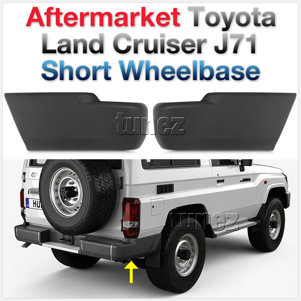 MGTLC03 Toyota Land Cruiser Short Wheelbase 2 3 Two Three Door J71 J70 70 Series LandCruiser Single Cab Aftermarket Pair 2011 2012 2013 2014 2015 2016 2017 2018 Rear Bumper Guard Protector Left Right 2 Pieces Set Complete