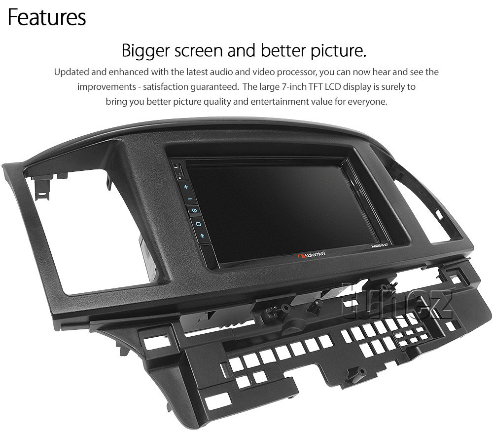 MLC11CP Aftermarket Mitsubishi Lancer 5th Generation CJ NAM3510-M7 Licensed Apple CarPlay Android Auto 2007 2008 2009 2010 7-inch Universal Double DIN Latest Australia UK European USA Original Car USB Charger 1.0A SD player radio stereo head unit details External and Internal Microphone Bluetooth Europe Sat Nav Navi Plug and Play ISO Plug Wiring Harness Fascia Kit Facia Free Reversing Camera Album Art ID3 Tag RMVB MP3 MP4 AVI MKV Full High Definition FHD 1080p DAB+ Digital Radio