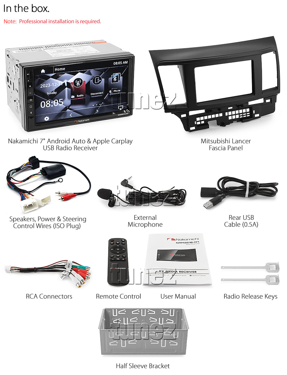 MLC11CP Aftermarket Mitsubishi Lancer 5th Generation CJ NAM3510-M7 Licensed Apple CarPlay Android Auto 2007 2008 2009 2010 7-inch Universal Double DIN Latest Australia UK European USA Original Car USB Charger 1.0A SD player radio stereo head unit details External and Internal Microphone Bluetooth Europe Sat Nav Navi Plug and Play ISO Plug Wiring Harness Fascia Kit Facia Free Reversing Camera Album Art ID3 Tag RMVB MP3 MP4 AVI MKV Full High Definition FHD 1080p DAB+ Digital Radio