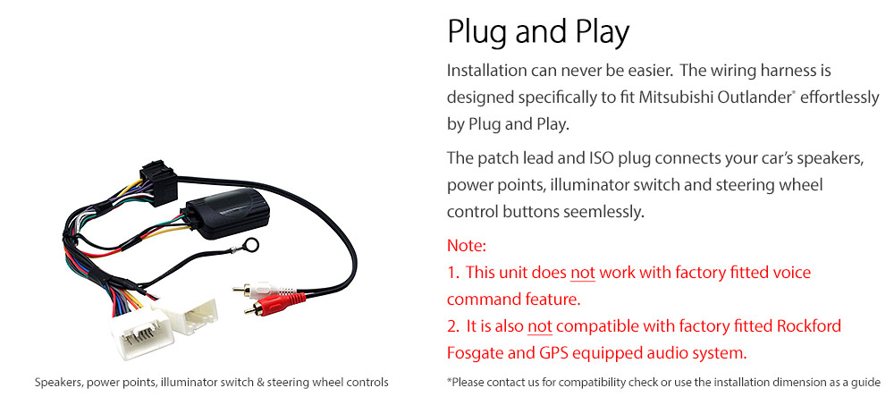 Mitsubishi Outlander 2008 User Wiring Harness