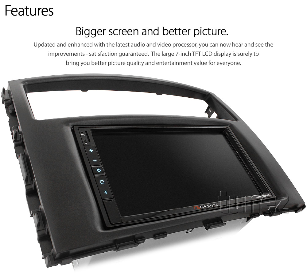 MP11CP Aftermarket Misubishi Pajero Shogun 2006 2007 2008 2009 2010 2011 2012 2013 2014 2015 NS NT NW NX chassis 4th generation 7-inch Universal Double DIN Latest Australia UK European USA Original Car USB Charger 1.0A SD player radio stereo head unit details External and Internal Microphone Bluetooth Europe Sat Nav Navi Plug and Play ISO Plug Wiring Harness Fascia Kit Facia Free Reversing Camera Album Art ID3 Tag RMVB MP3 MP4 AVI MKV Full High Definition FHD 1080p DAB+ Digital Radio