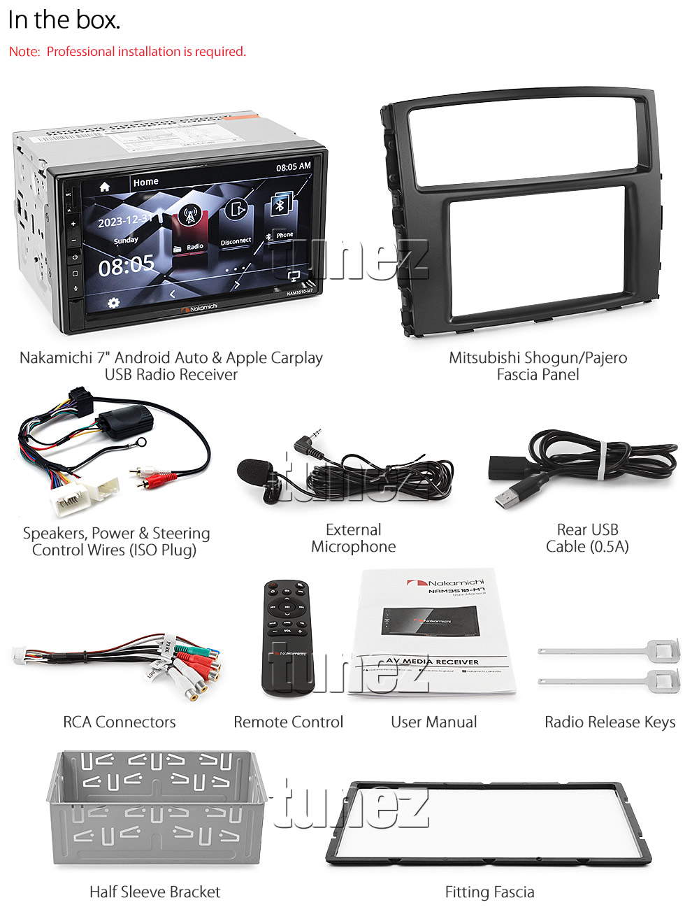 MP11CP Aftermarket Misubishi Pajero Shogun 2006 2007 2008 2009 2010 2011 2012 2013 2014 2015 NS NT NW NX chassis 4th generation 7-inch Universal Double DIN Latest Australia UK European USA Original Car USB Charger 1.0A SD player radio stereo head unit details External and Internal Microphone Bluetooth Europe Sat Nav Navi Plug and Play ISO Plug Wiring Harness Fascia Kit Facia Free Reversing Camera Album Art ID3 Tag RMVB MP3 MP4 AVI MKV Full High Definition FHD 1080p DAB+ Digital Radio