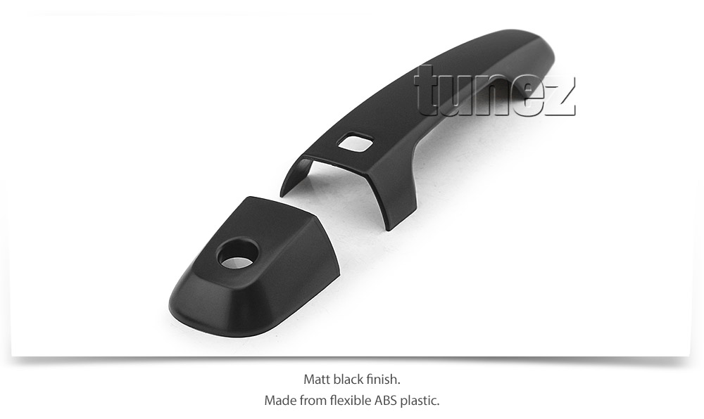 MTLM01 Mitsubishi Triton L200 MQ MR GLX GLX+ GLS Exceed Blackline Sports Barbarian DI-D Warrior Titan Challenger UK United Kingdom USA Australia Europe Matte Matt Black Night Dark Sky Series Edition Keyless Smart Key Door Handle Passenger Front Rear Side Cover Guard Protector For Car Aftermarket Set Pair 2015 2016 2017 2018 2019 2020