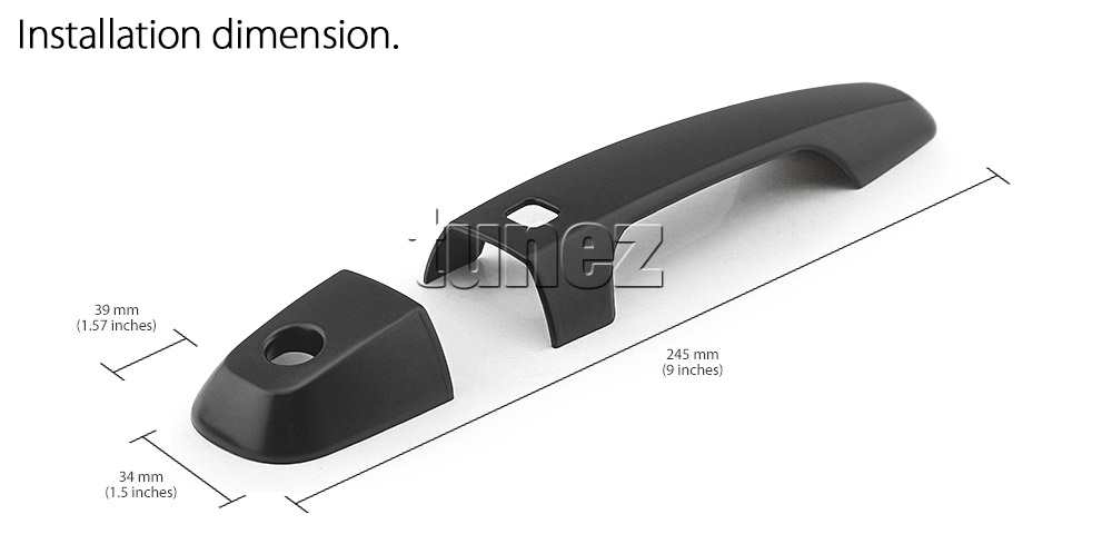 MTLM01 Mitsubishi Triton L200 MQ MR GLX GLX+ GLS Exceed Blackline Sports Barbarian DI-D Warrior Titan Challenger UK United Kingdom USA Australia Europe Matte Matt Black Night Dark Sky Series Edition Keyless Smart Key Door Handle Passenger Front Rear Side Cover Guard Protector For Car Aftermarket Set Pair 2015 2016 2017 2018 2019 2020