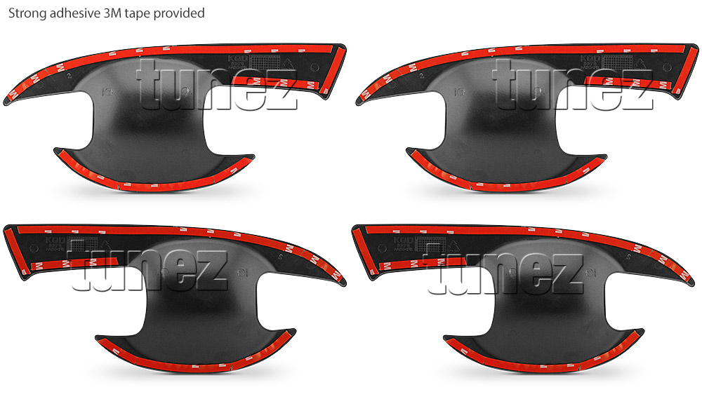 MTLM02 Mitsubishi Triton L200 MQ MR GLX GLX+ GLS Exceed Blackline Sports Barbarian DI-D Warrior Titan Challenger UK United Kingdom USA Australia Europe Matte Matt Black Night Dark Sky Series Edition Manual Remote Keyless Auto Smart Cup Bowl Key Cover Guard Protector Door Handle Passenger Front Rear Side For Car Aftermarket Set Pair 2015 2016 2017 2018 2019 2020