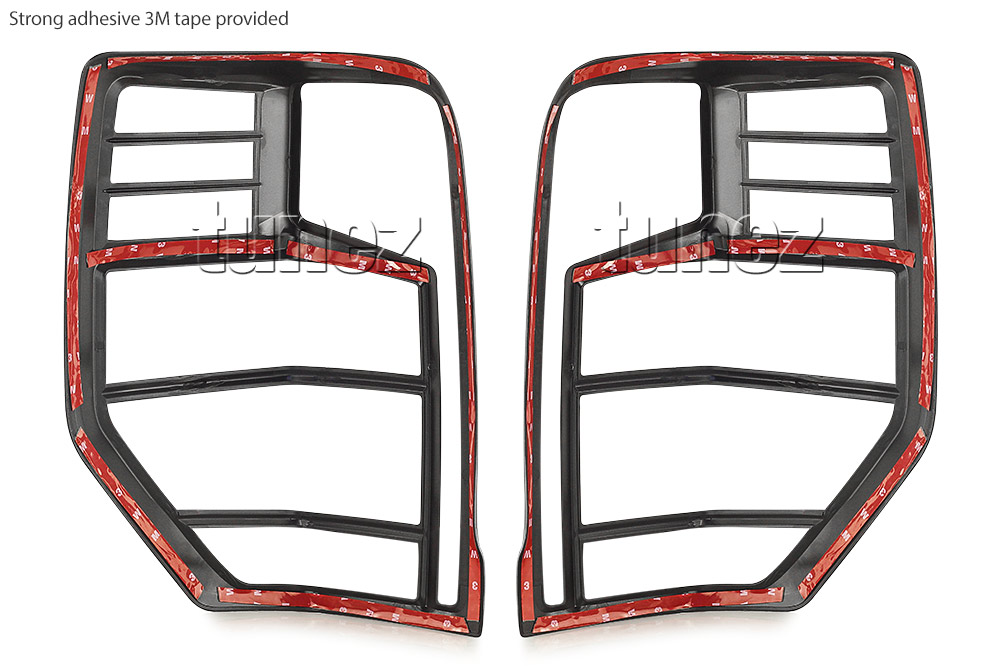 MTLM06 Mitsubishi Triton L200 5th Generation Gen Post-facelift Facelift Year 2019 2020 2021 MR Chassis GLX + GLS Barbarian Warrior Titan Challenger Matte Matt Black Front Head Tail Rear Lamp Light Lights Cover Frame Mask 3M For Car Truck Taillights Headlamp Aftermarket Pair Australia UK European USA tunez
