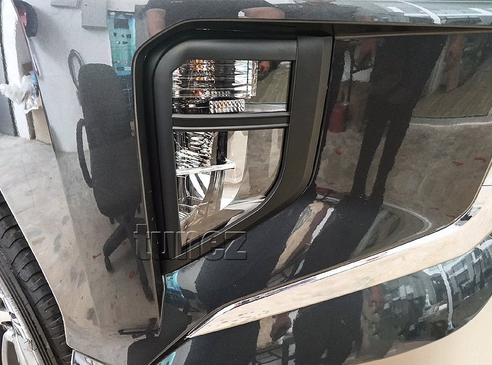 MTLM07 Mitsubishi Triton L200 5th Generation Gen Post-facelift Facelift Year 2019 2020 2021 MR Chassis GLS Barbarian Warrior X Matte Matt Black Front Fog Head Lamp Light Lights Cover Frame Mask 3M For Car Truck Headlamp Aftermarket Pair Australia UK European USA tunez