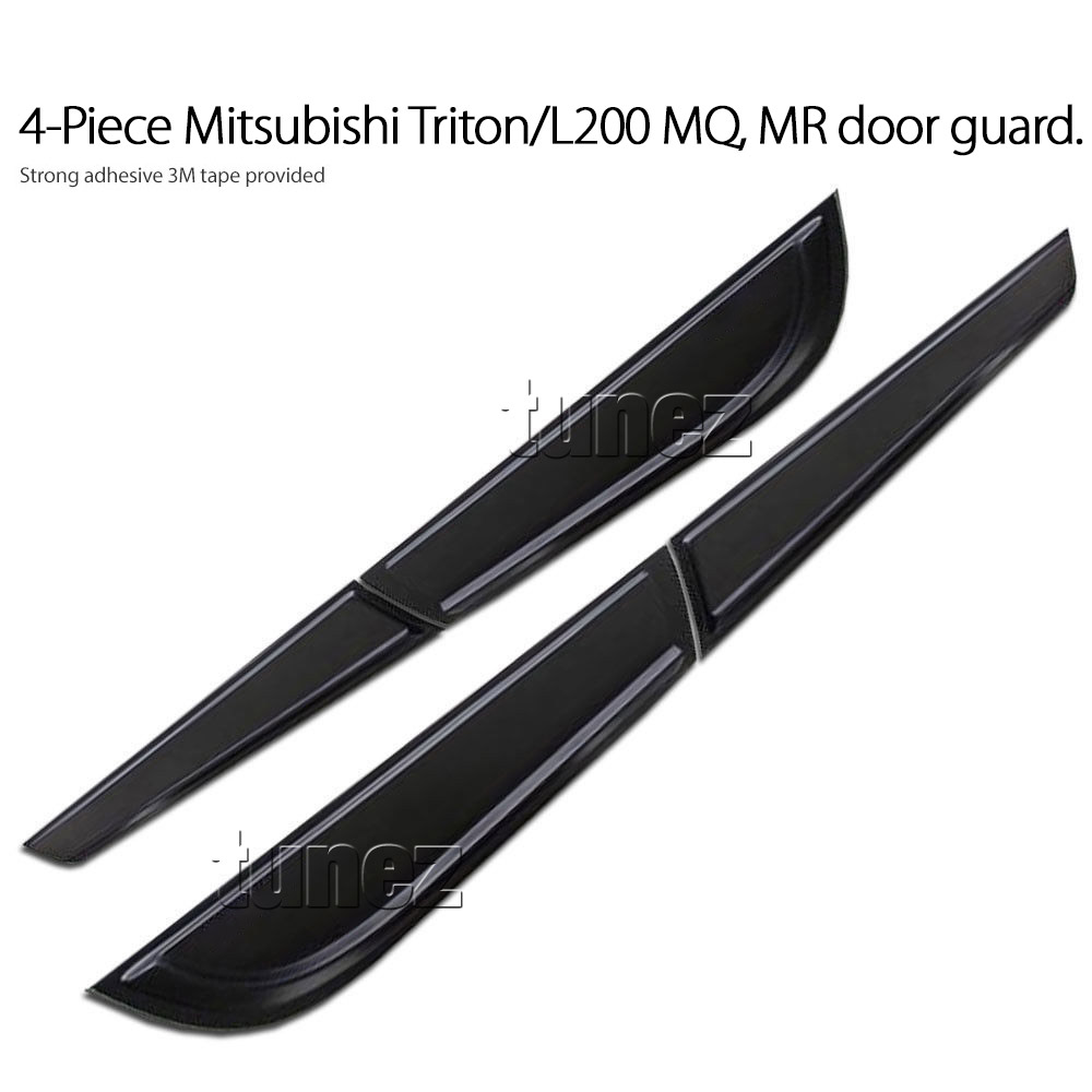 MTLM09 Mitsubishi Triton MQ MR L200 KJ KK KL Door Panel Bumper Cladding Guard Protector ABS Trim 5th Fifth Generation Gen AN120 AN130 2015 2016 2017 2018 2019 2020 GLS Premium GLX ADAS GLX+ GLX-R GSR Toby Matt Matte Material Black OEM Fitting Aftermarket White Line 