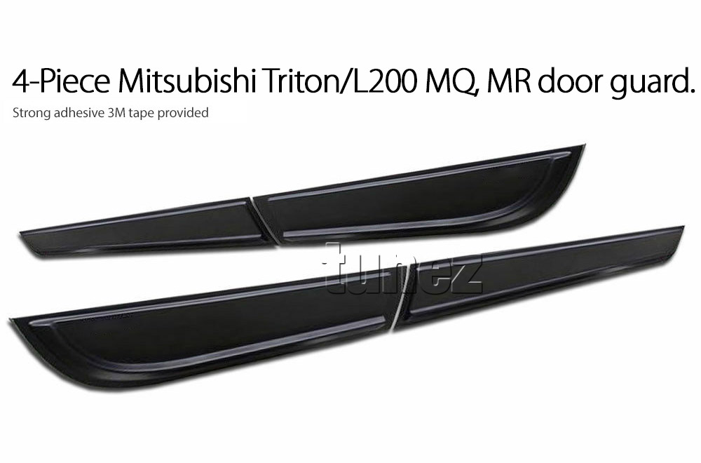 MTLM09 Mitsubishi Triton MQ MR L200 KJ KK KL Door Panel Bumper Cladding Guard Protector ABS Trim 5th Fifth Generation Gen AN120 AN130 2015 2016 2017 2018 2019 2020 GLS Premium GLX ADAS GLX+ GLX-R GSR Toby Matt Matte Material Black OEM Fitting Aftermarket White Line 