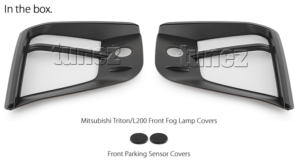 MTLM12 Mitsubishi Triton L200 5th Generation Gen Post-facelift Facelift Year 2019 2020 2021 MR Chassis GLX GLX+ GLX-R GLX ADAS GLS GSR Barbarian Warrior X Matte Matt Black Front Fog Head Lamp Light Lights Cover Frame Mask 3M For Car Truck Headlamp Aftermarket Pair Australia UK European USA tunez