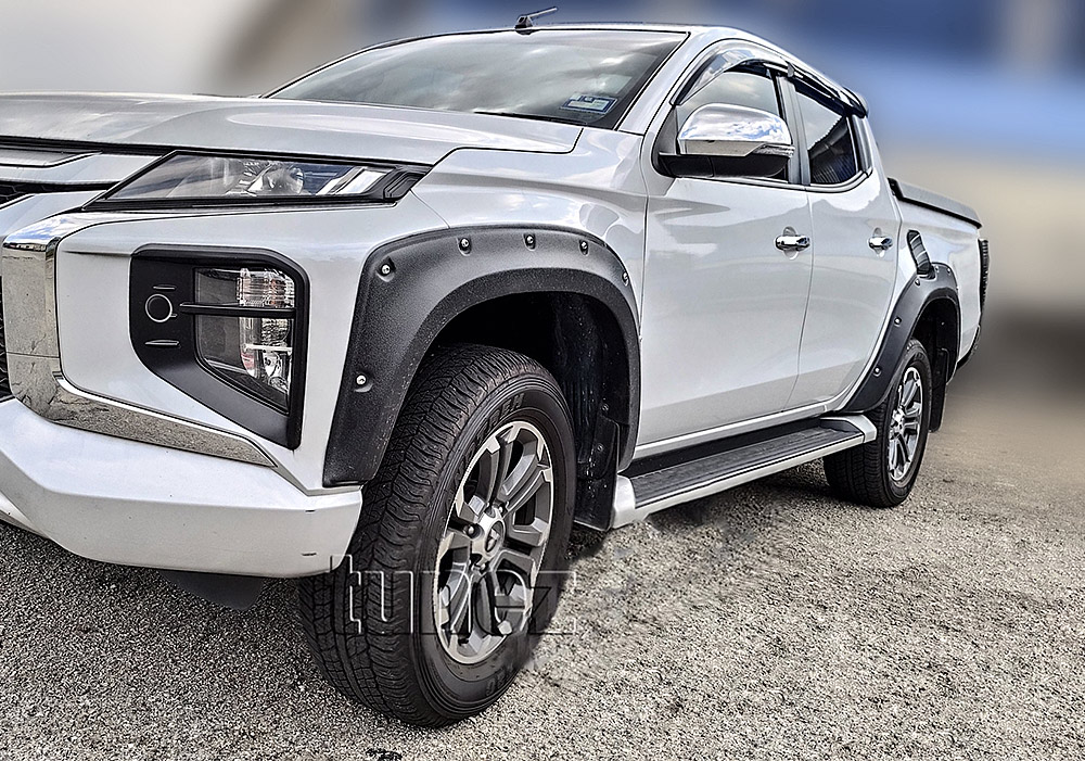 MTLM12 Mitsubishi Triton L200 5th Generation Gen Post-facelift Facelift Year 2019 2020 2021 MR Chassis GLX GLX+ GLX-R GLX ADAS Barbarian Warrior X Matte Matt Black Front Fog Head Lamp Light Lights Cover Frame Mask 3M For Car Truck Headlamp Aftermarket Pair Australia UK European USA tunez