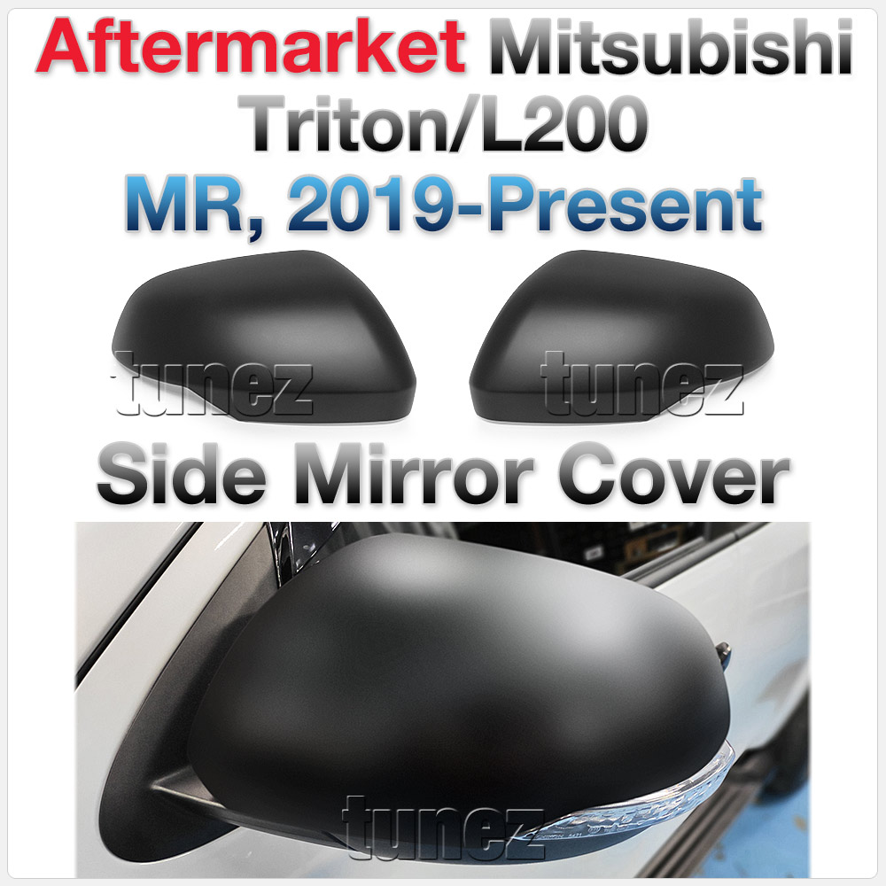 MTLM15 Mitsubishi Triton L200 5th Generation Gen Post-facelift Facelift Year 2018 2019 2020 2021 MR Chassis GLX + GLS Barbarian Warrior Titan Challenger Matt Matte Material Black OEM Fitting Aftermarket Side Mirror Cover Guard Protector