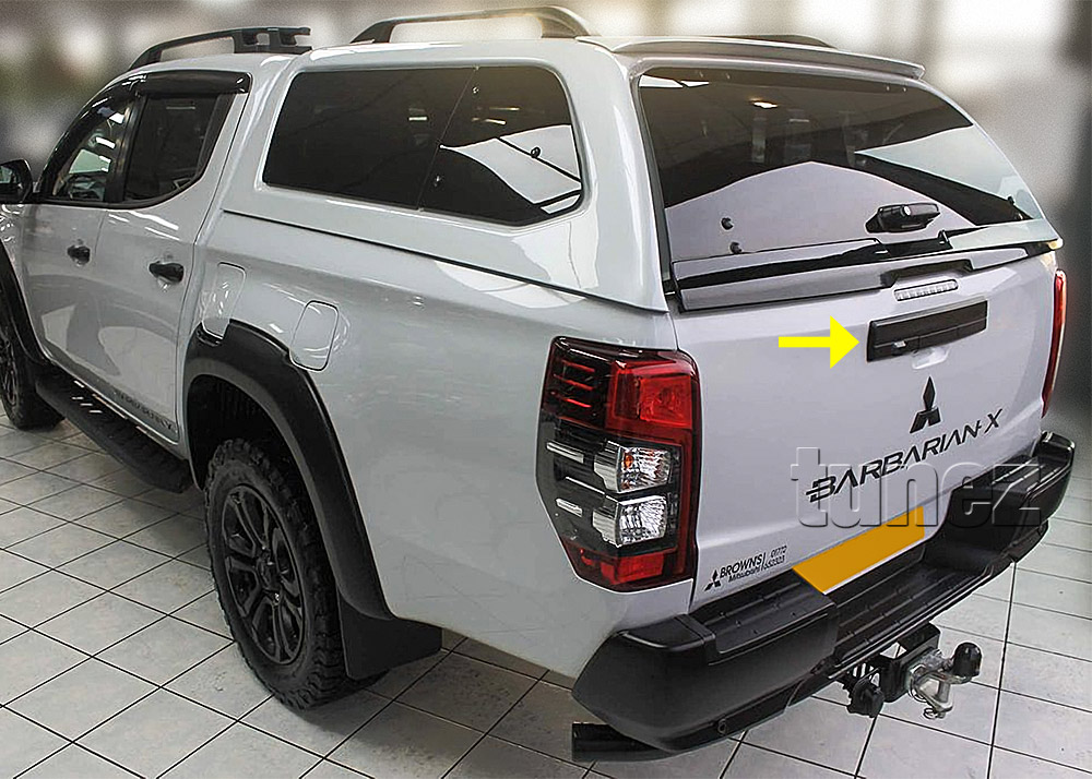 MTLM18 Mitsubishi Triton L200 Strada Fiat Fullback MR 5th Generation Gen Series GLX GLS GLX+ Blackline Exceed Barbarian Warrior Titan Challenger 2019 2020 2021 2022 Matt Matte Material Black OEM Fitting Aftermarket Tailgate Tail Gate Handle Chrome Delete Bumper Cladding Cover Guard Protector