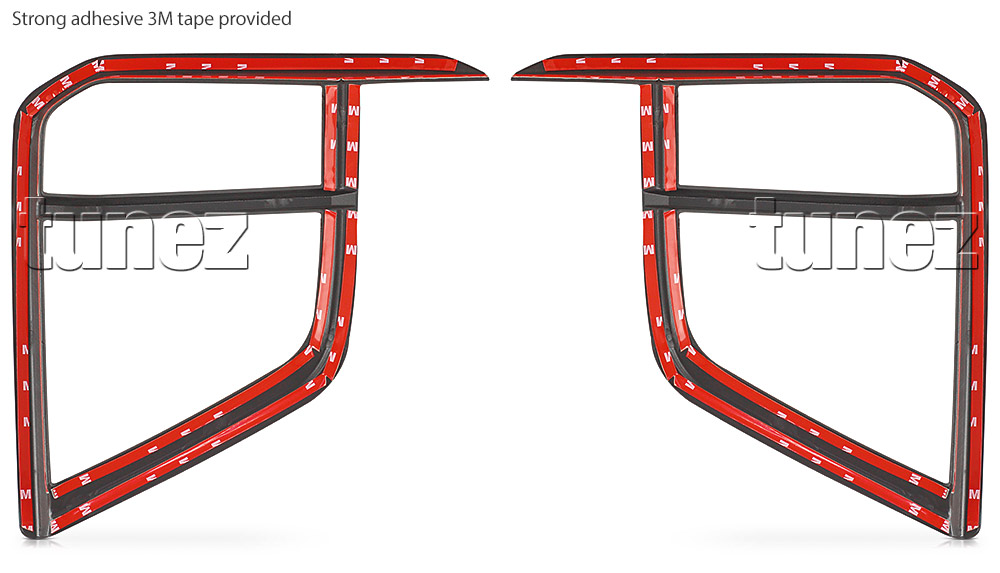 MTLM19 Mitsubishi Triton L200 5th Generation Gen Post-facelift Facelift Year 2019 2020 2021 MR Chassis GLX+ GLX-R GLS GSR Barbarian Warrior X Matte Matt Black Front Fog Head Lamp Light Lights Cover Frame Mask 3M For Car Truck Headlamp Aftermarket Pair Australia UK European USA tunez