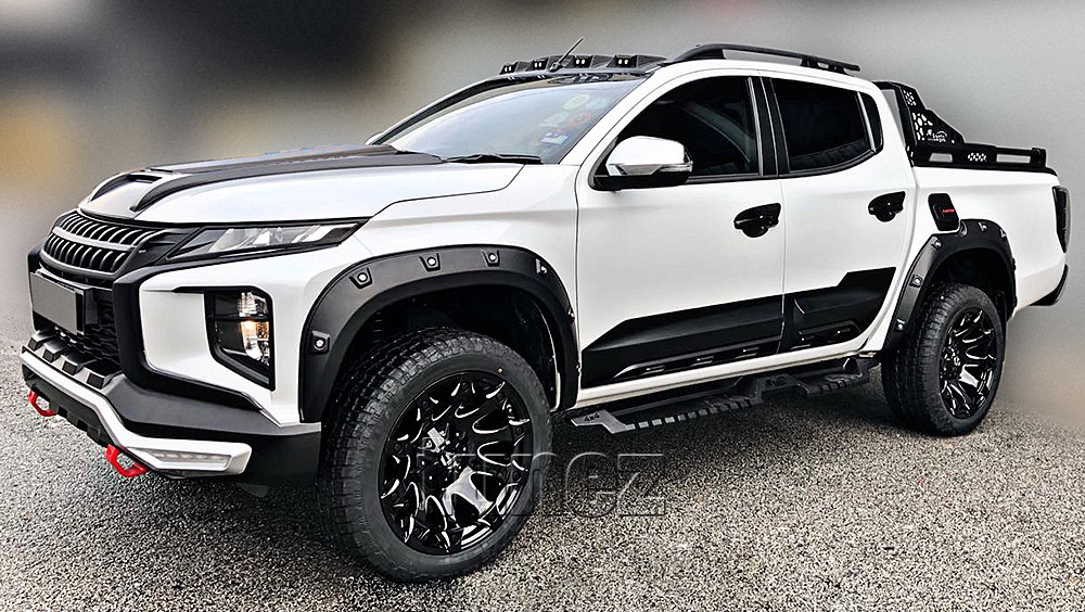 MTLM20 Mitsubishi Triton L200 Strada Fiat Fullback MR 5th Generation Gen Series GLX ADAS GLX+ GLX-R GLS Premium GSR Blackline Exceed Barbarian Warrior Titan Challenger 2019 2020 2021 2022 2023 Matt Matte Material Black OEM Fitting Aftermarket Door Guard Cladding Cover Guard Protector Panel