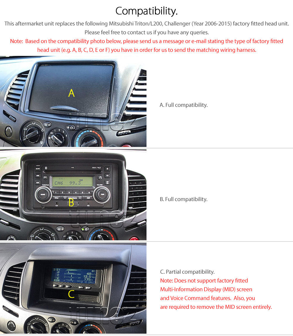 MTR09CP MTR09 Licensed Apple CarPlay Android Auto GPS Mitsubishi Triton L200 Challenger ML MN 4th Generation Gen 2006 2007 2008 2009 2010 2011 2012 2013 2014 2015 GLX GLX-R GL GL-R GLR Super Large 9-inch 9