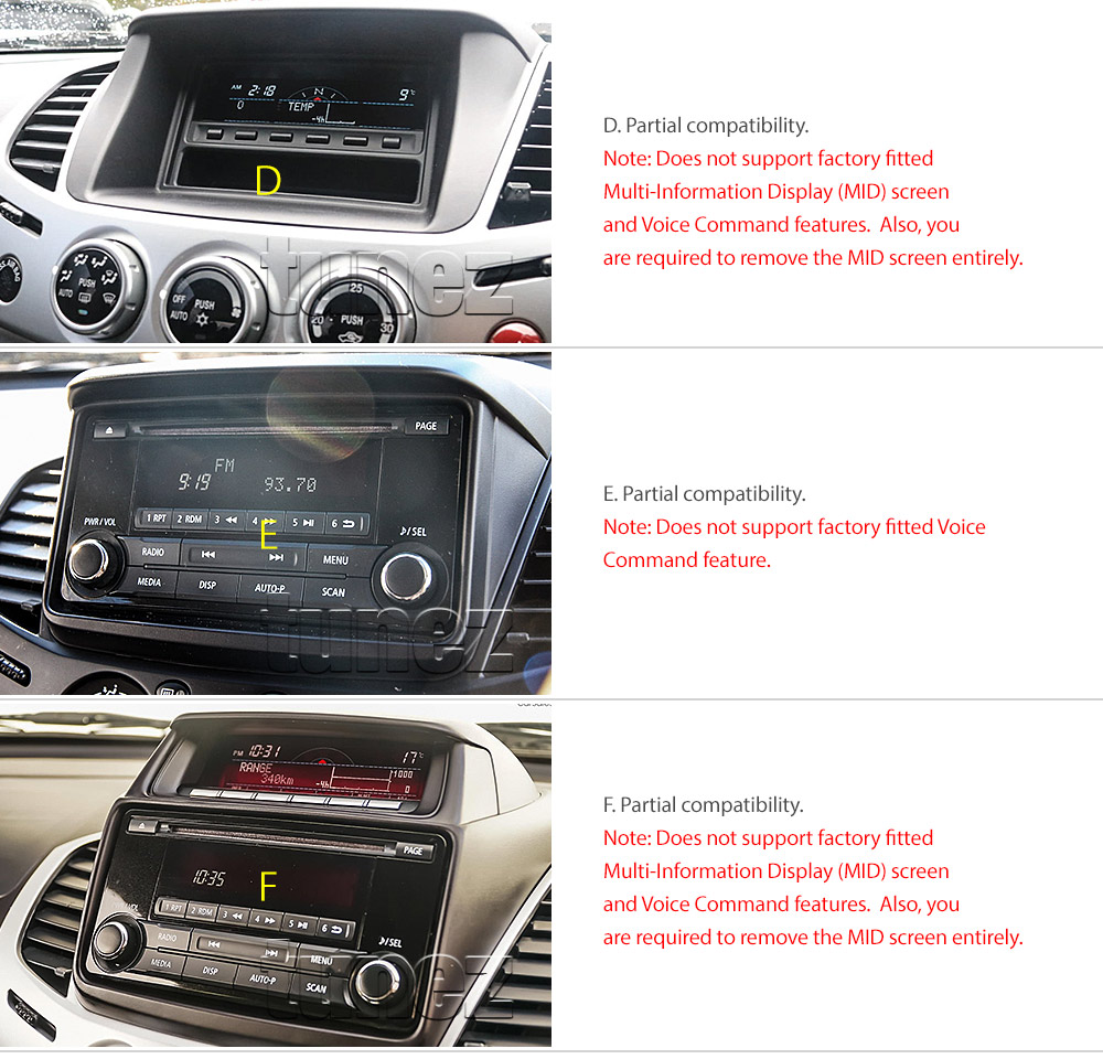 MTR13DVD Mitsubishi Triton L200 ML MN 4th Generation Gen 2006 2007 2008 2009 2010 2011 2012 2013 2014 2015 7-inch Double DIN Direct Loading Design Car DVD USB SD Player Radio Stereo Head Unit Details Aftermarket External And Internal Microphone Bluetooth MP3 MP4 AVI MKV RMVB Fascia Kit Panel Trim ISO Plug Wiring Harness Reversing Camera 1080p FHD HD Full High Definition 3.5mm AUX-in Plug and Play Installation Dimension tunez tunezmart Patch Lead Compatible