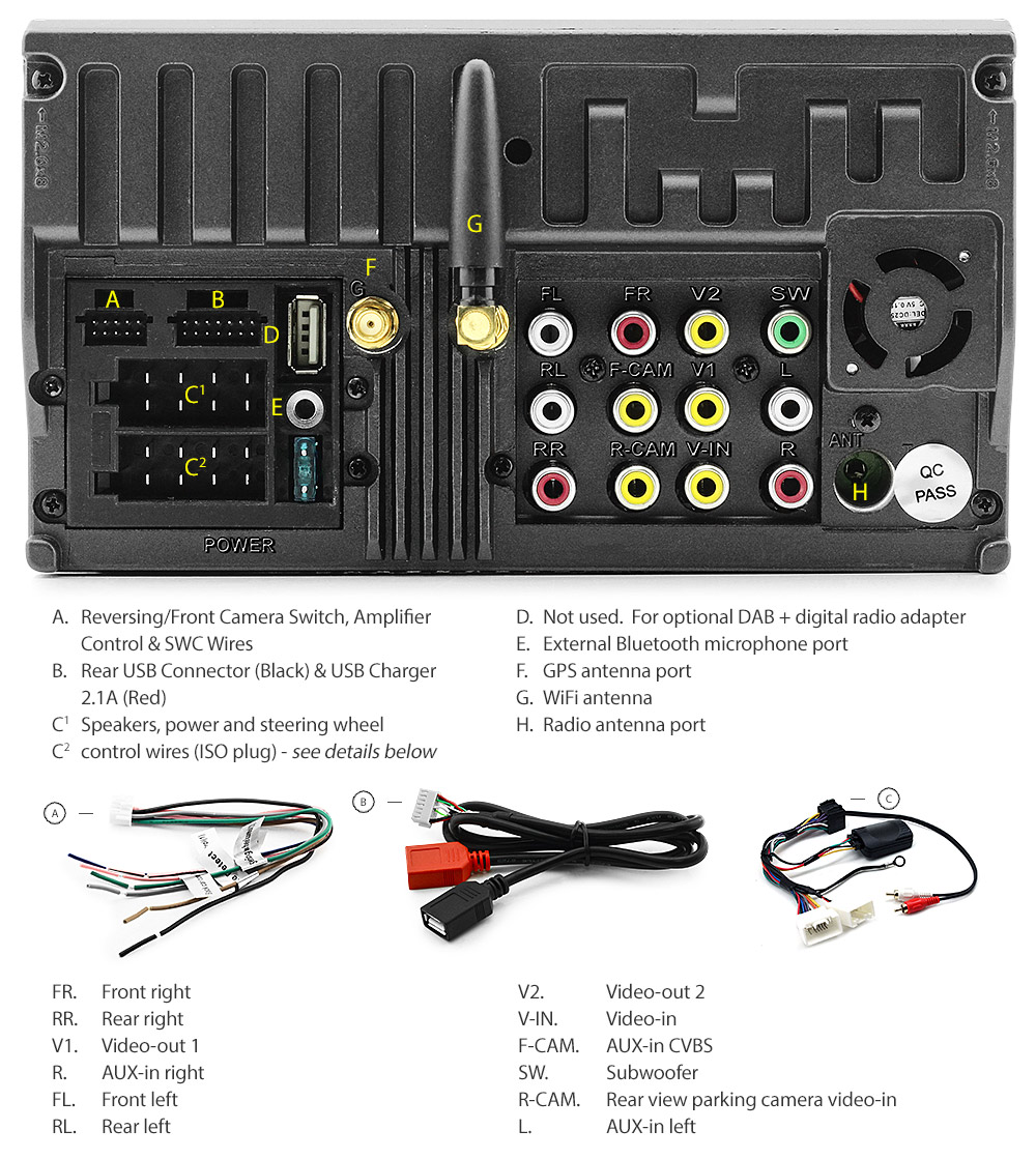 MASX05AND GPS Aftermarket Mitsubishi ASX RVR Peugeot 4008 Citroen C4 Aircross XA XB 3rd Generation Gen 2010 2011 2012 2013 2014 2015 7-inch Universal Double DIN Latest Australia UK European USA Original Android 7.1 Nougat car USB Charger 2.1A SD player radio stereo head unit details External and Internal Microphone Bluetooth Europe Sat Nav Navi Plug and Play ISO Plug Wiring Harness Matching Fascia Kit Facia Free Reversing Camera Album Art ID3 Tag RMVB MP3 MP4 AVI MKV Full High Definition FHD AirPlay Air Play MirrorLink Mirror Link 1080p DAB+ Digital Radio DAB + Connects2 CTSMT003.2