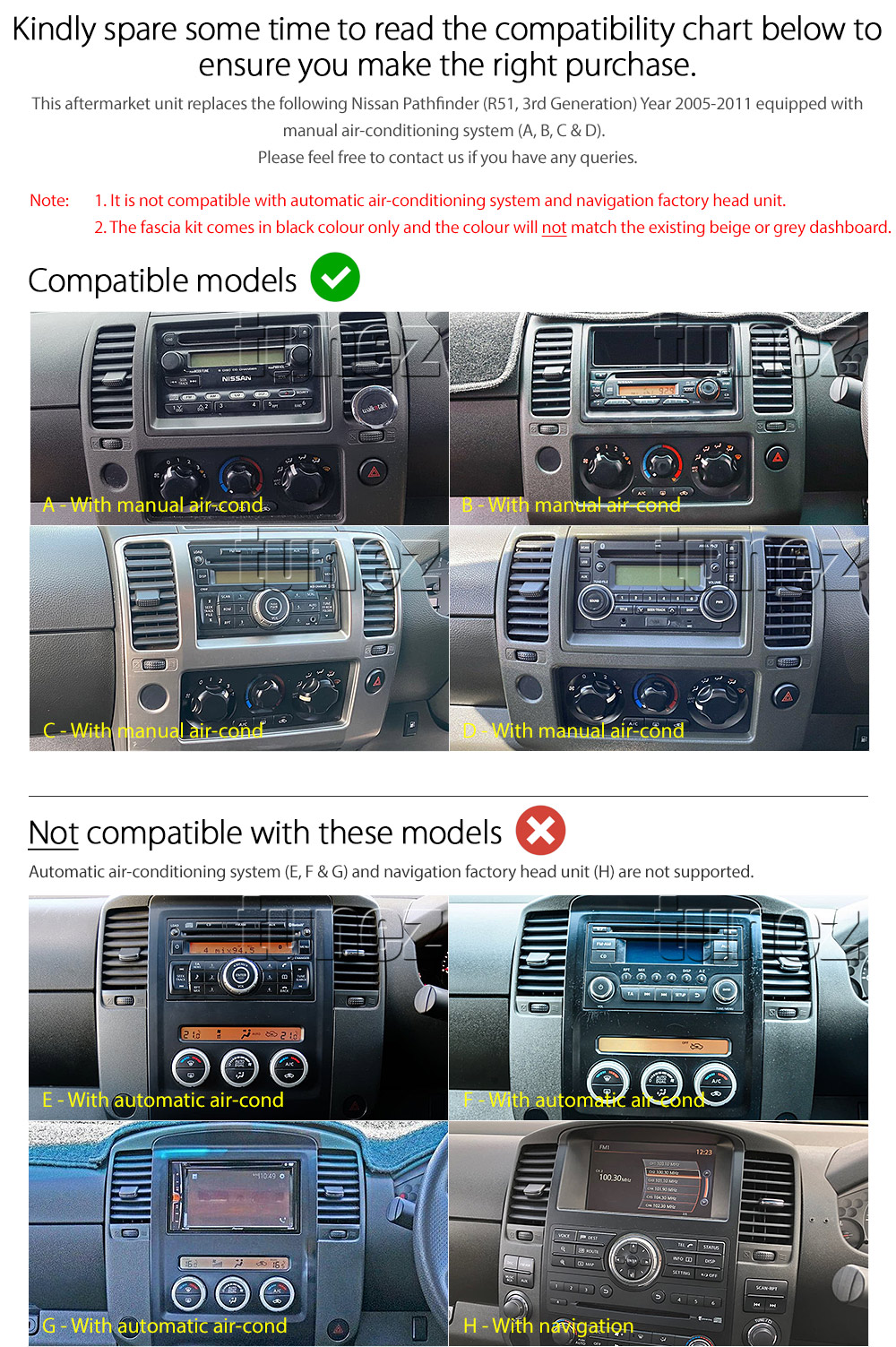 ND4001AND GPS Aftermarket Nissan Navara Pathfinder Year 2005 2006 2007 2008 2009 2010 2011 large 9-inch 9