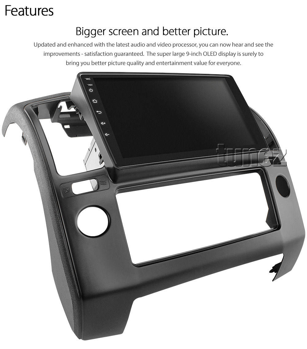 ND4001AND GPS Aftermarket Nissan Pathfinder R51 Year 2005 2006 2007 2008 2009 2010 2011 chassis large 9-inch touch screen Australia UK European USA Apple CarPlay Android Auto 13 Car USB player radio stereo 4G LTE WiFi head unit details Aftermarket External and Internal Microphone Bluetooth Europe Sat Nav Navi Plug and Play ISO Plug Wiring Harness Matching Fascia Kit Facia Free Reversing Camera Album Art ID3 Tag RMVB MP3 MP4 AVI MKV Full High Definition FHD CarPlay Air Play MirrorLink Mirror 1080p DAB+ Digital Radio DAB + Connects2 CTS-UNI-NISSAN CTSNS001.2 CTSNS003.2