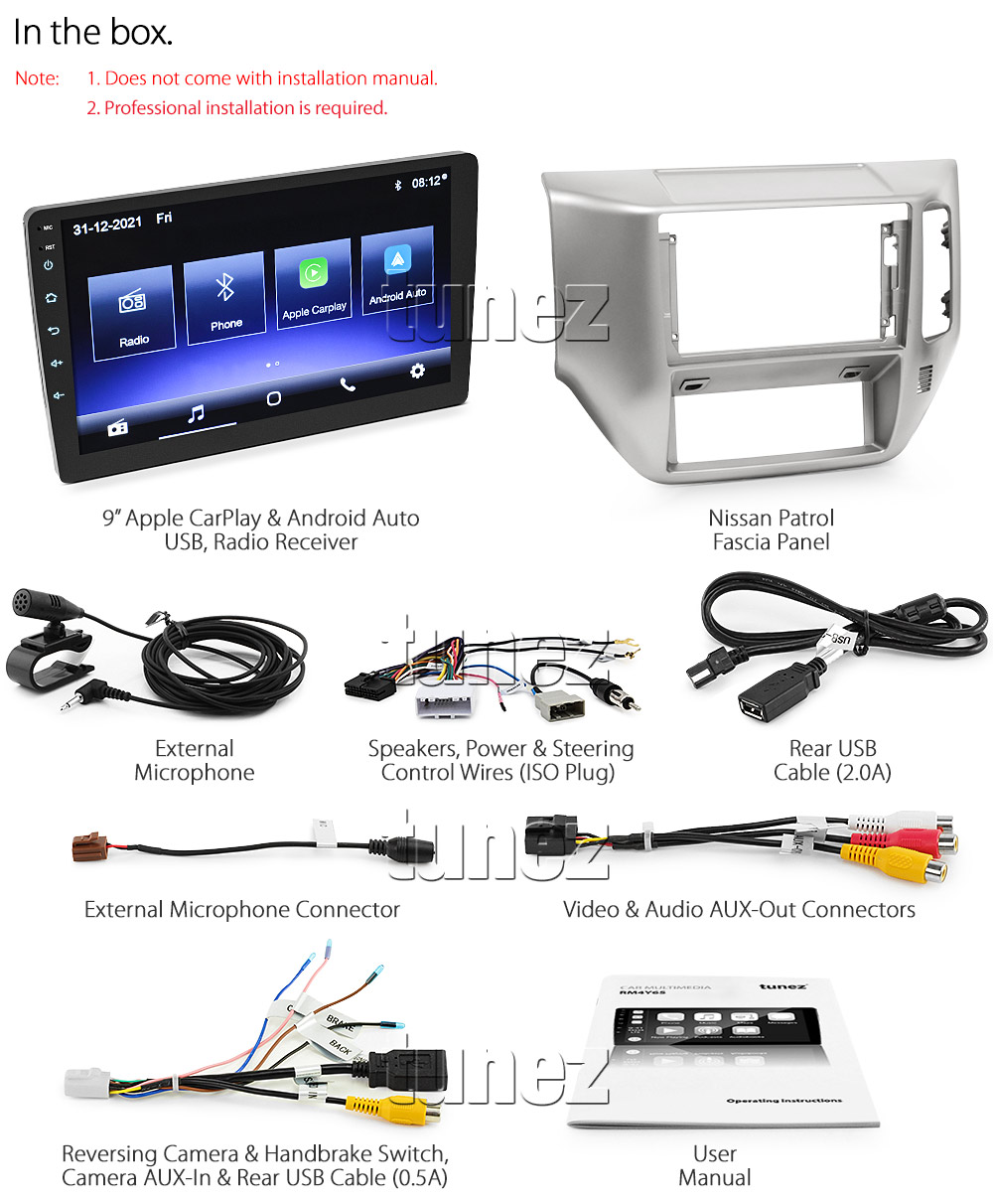 NP02CP NP02 Licensed Apple CarPlay Android Auto GPS GPS Super Large 9-inch Nissan Patrol GU GU4 GU5 GU6 GU7 GU8 GUIV GUV GUVI GUII GUVIII Year 2004 2005 2006 2007 2008 2009 2010 2011 2012 Super Large 9-inch Touch Screen IPS Capacitive Universal Double DIN Latest Australia UK European USA Original Car USB 2.0A Charge player radio stereo head unit Aftermarket External and Internal Microphone Bluetooth Europe Sat Nav Navi Plug and Play ISO Plug Wiring Harness Matching Fascia Kit Facia Free Reversing Camera Album Art ID3 Tag RMVB MP3 MP4 AVI MKV Full High Definition FHD AirPlay Air Play MirrorLink Mirror Link Connects2 CTSTY008.2 CTSTY00C CTSTY00CAMP CTSTY013.2