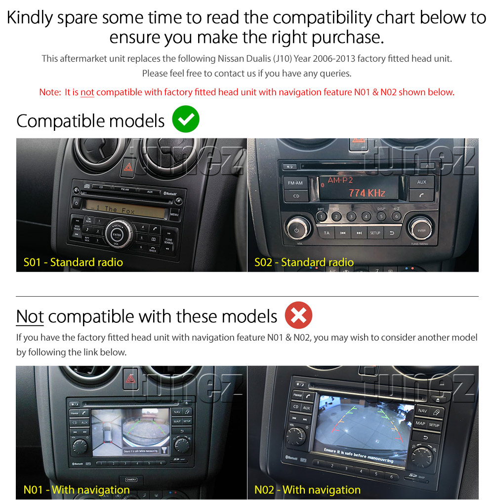 NQS01AND GPS Aftermarket Nissan Qashqai Dualis J10 1st Generation Gen Year 2006 2007 2008 2009 2010 2011 2012 2013 Super Large 9-inch 9