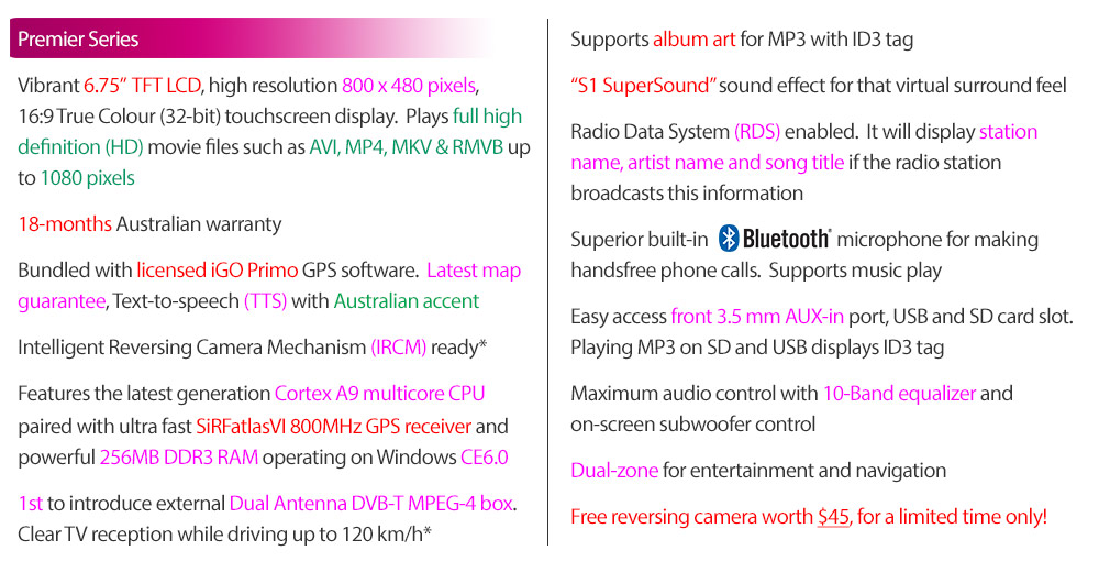 NS12GPS 6.75-inch 6.75' OEM Quality Double-DIN Universal Car DVD GPS USB SD GPS player radio stereo head unit Aftermarket Bluetooth RMVB Sat Nav Navi Navigation System iGO Primo Licensed 100% Genuine Latest Australia UK Europe USA NAVTEQ map tunezmart RMVB AVI MKV MP4 Full HD 1080p Animated Display Album Art ID3Tag AUX-in 3.5mm
