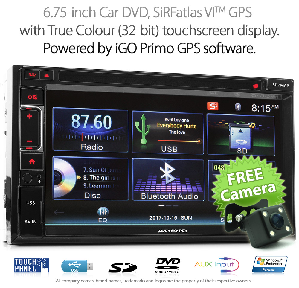 NS12GPS 6.75-inch 6.75' OEM Quality Double-DIN Universal Car DVD GPS USB SD GPS player radio stereo head unit Aftermarket Bluetooth RMVB Sat Nav Navi Navigation System iGO Primo Licensed 100% Genuine Latest Australia UK Europe USA NAVTEQ map tunezmart RMVB AVI MKV MP4 Full HD 1080p Animated Display Album Art ID3Tag AUX-in 3.5mm