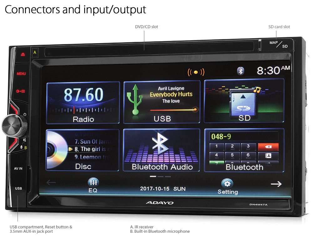 NS13DVBT 6.75-inch 6.75' OEM Quality Double-DIN Universal Car DVD GPS Digital TV DVB-T MPEG-4 Dual Antenna External Box USB SD GPS player radio stereo head unit Aftermarket Bluetooth RMVB Sat Nav Navi Navigation System iGO Primo Licensed 100% Genuine Latest Australia UK Europe USA NAVTEQ map tunezmart RMVB AVI MKV MP4 Full HD 1080p Animated Display Album Art ID3 Tag AUX-in 3.5mm MirrorLink Mirror Link Android