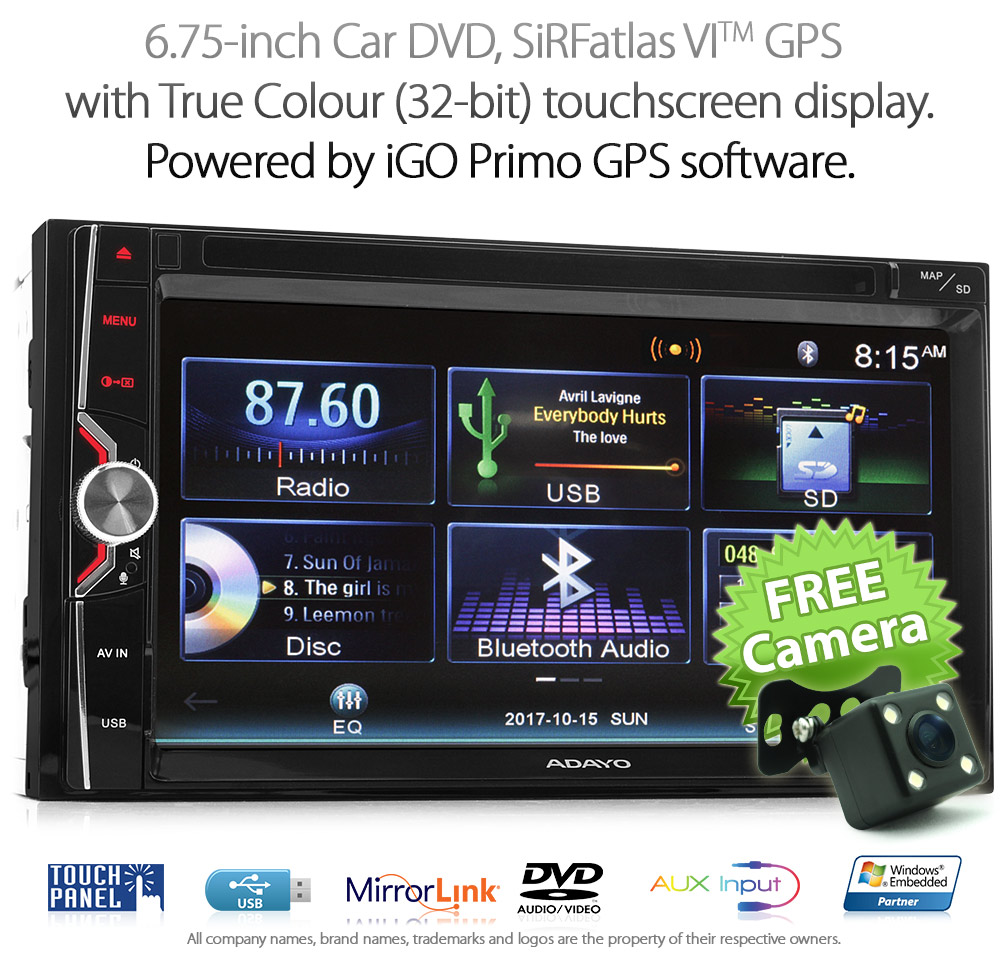 NS13GPS 6.75-inch 6.75' OEM Quality Double-DIN Universal Car DVD GPS USB SD GPS player radio stereo head unit Aftermarket Bluetooth RMVB Sat Nav Navi Navigation System iGO Primo Licensed 100% Genuine Latest Australia UK Europe USA NAVTEQ map tunezmart RMVB AVI MKV MP4 Full HD 1080p Animated Display Album Art ID3Tag AUX-in 3.5mm MirrorLink Mirror Link Android