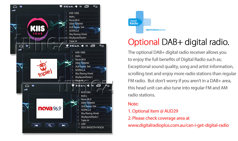DAB01 Optional DAB+ DAB + Plus Digital Radio Tuner Receiver Windscreen Antenna USB Module Australia UK European Original For Android Head Unit Tunez