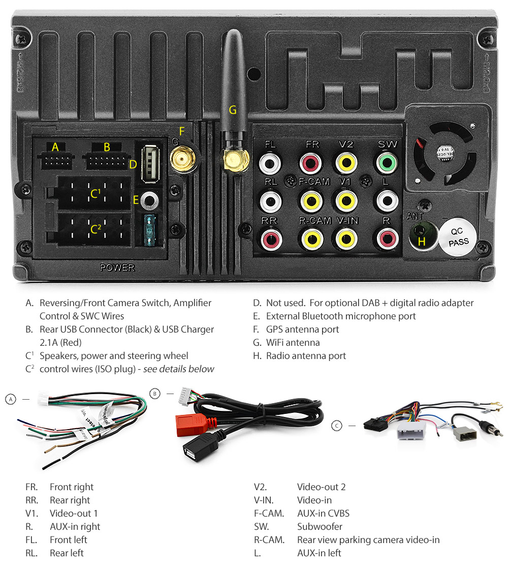 NU18AND GPS Aftermarket Nissan Universal Almera Dualis Juke Maxima Micra Navara D40 D22 Note NV200 Combi Pathfinder Patrol Qashqai Tiida X-Trail 7-inch Universal Double DIN Latest Australia UK European USA Original Android 7.1 Nougat car USB Charger 2.1A SD player radio stereo head unit details Aftermarket External and Internal Microphone Bluetooth Europe Sat Nav Navi Plug and Play ISO Plug Wiring Harness Matching Fascia Kit Facia Free Reversing Camera Album Art ID3 Tag RMVB MP3 MP4 AVI MKV Full High Definition FHD Apple AirPlay Air Play MirrorLink Mirror Link 1080p DAB+ Digital Radio DAB +