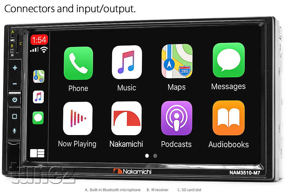 ISZ22CP Aftermarket Isuzu D-Max MU-X Holden Colorado Nakamichi NAM3510-M7 Licensed Apple CarPlay Android Auto 2012 2013 2014 2015 2016 7-inch Universal Double DIN Latest Australia UK European USA Original Car USB Charger 1.0A SD player radio stereo head unit details External and Internal Microphone Bluetooth Europe Sat Nav Navi Plug and Play ISO Plug Wiring Harness Fascia Kit Facia Free Reversing Camera Album Art ID3 Tag RMVB MP3 MP4 AVI MKV Full High Definition FHD 1080p DAB+ Digital Radio
