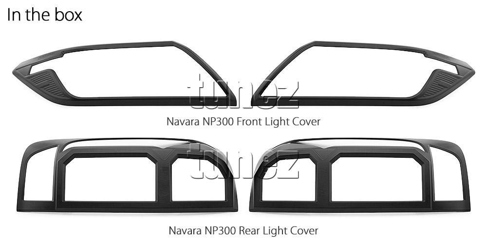 NVM01 Nissan Navara NP300 NP 300 D23 Series DX RX ST ST-X SL Visia Acenta Acenta+ N-Connecta Tekna Lamp Cover Eyelid ABS Plastic Matte Matt Black Front Back Rear Tail Light Tail Lamp Head Light Headlight UK United Kingdom USA Australia Europe Set Kit For Car Aftermarket Pair 2014 2015 2016 2017 2018 2019