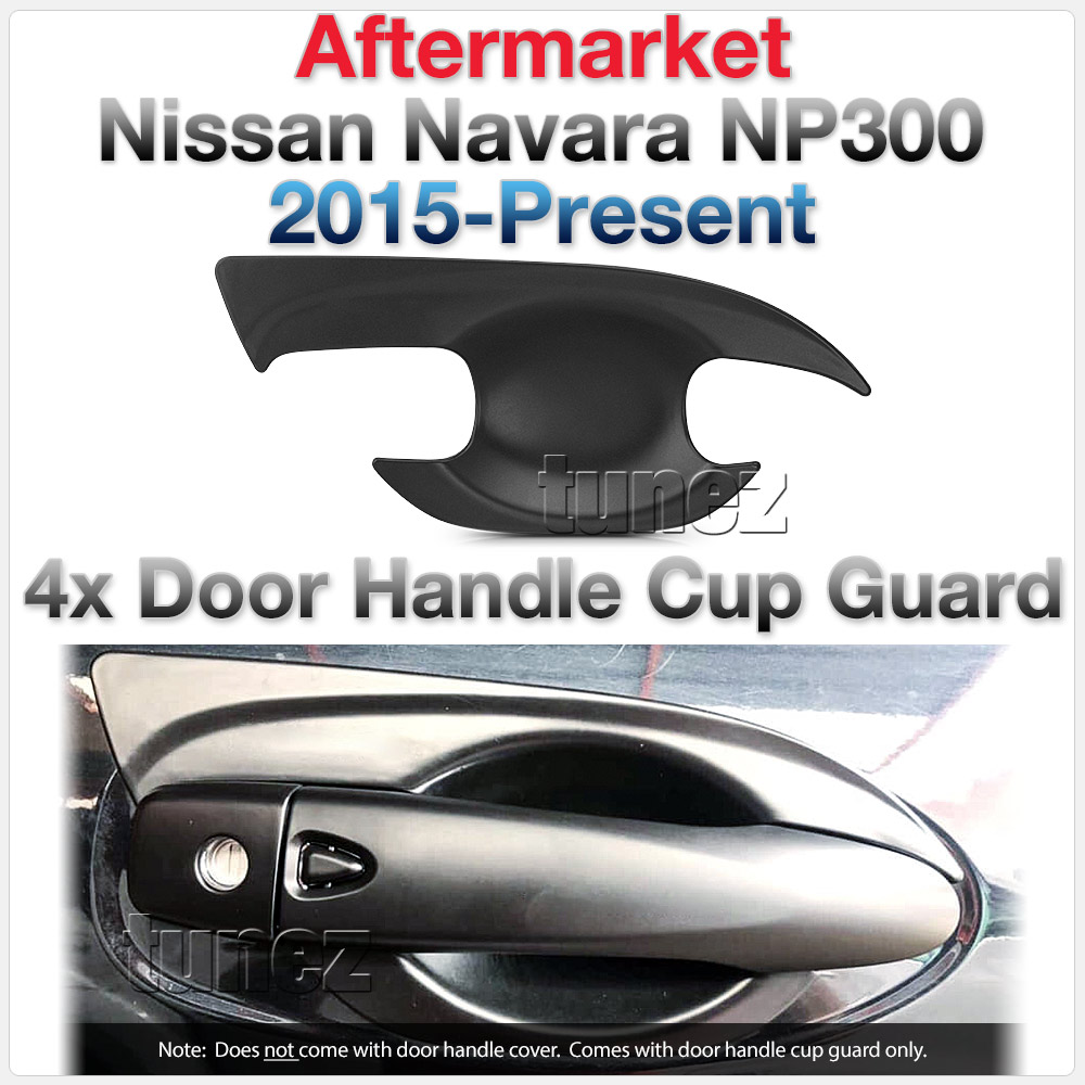 NVM06 Nissan Navara NP300 NP 300 D23 Series X-Trail T32 Qashqai J11 DX RX ST ST-X SL Visia Acenta Acenta+ N-Connecta Tekna LED Fog Light UK United Kingdom USA Australia Europe Matte Matt Black Night Dark Sky Series Edition Door Handle Cup Guard Protector Cover Passenger Front Rear Side For Car Aftermarket Set Pair 2014 2015 2016 2017 2018 2019 2020