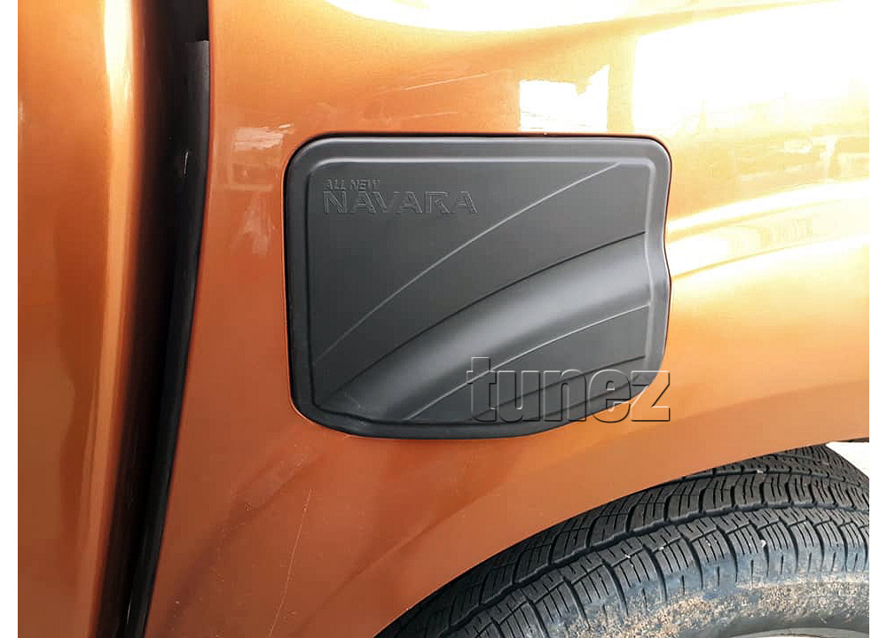 NVM08 Nissan Navara NP300 NP 300 D23 Series Year 2015 2016 2017 2018 2019 2020 DX RX ST ST-X SL Visia Acenta Acenta+ N-Connecta Tekna Matte Matt Black Petrol Oil Gas Fuel Tank Door Cover ABS Plastic Frame Mask 3M For Car Truck Aftermarket Australia UK European USA tunez