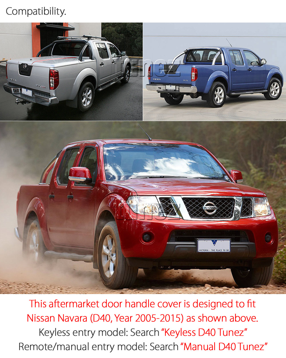 NVM05 Nissan Navara NP300 NP 300 D23 Series X-Trail T32 Qashqai J11 DX RX ST ST-X SL Visia Acenta Acenta+ N-Connecta Tekna LED Fog Light UK United Kingdom USA Australia Europe Matte Matt Black Night Dark Sky Series Edition Keyless Smart Key Door Handle Passenger Front Rear Side Cover Guard Protector For Car Aftermarket Set Pair 2014 2015 2016 2017 2018 2019 2020