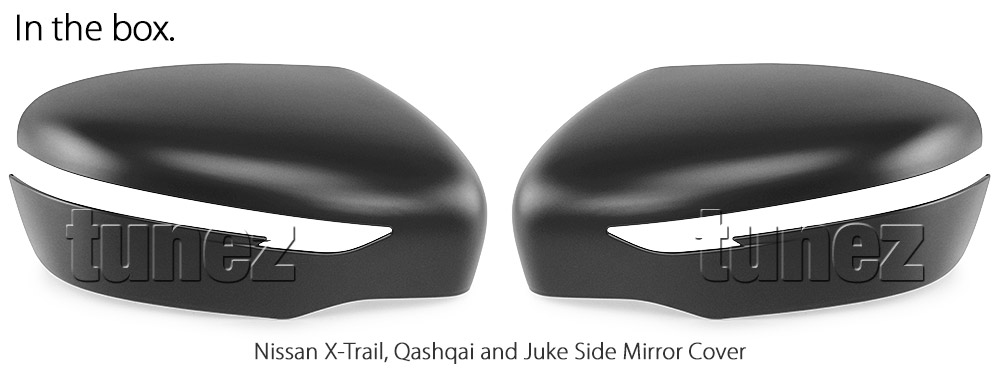 NVM11 Nissan X-Trail XTrail T32 Qashqai J11 Juke F15 UK United Kingdom USA Australia Europe Matte Matt Black Night Dark Sky Series Edition Rear Side Mirror Cover Guard Protector Turn Signal Indicator For Car Aftermarket Pair 2014 2015 2016 2017 2018 2019 2020