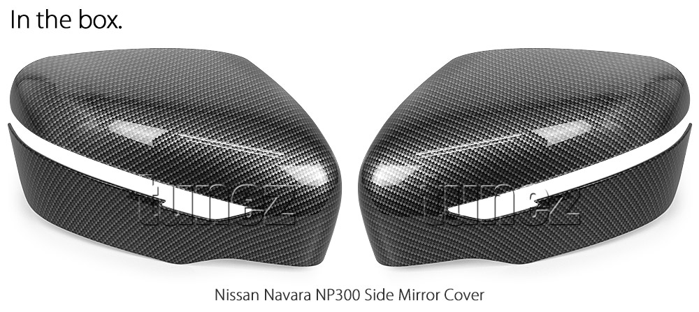 NVM12 Nissan Navara NP300 NP 300 D23 Series DX RX ST ST-X PRO-4X SL Visia Acenta Acenta+ N-Connecta Tekna UK United Kingdom USA Australia Europe Matte Matt Black Night Dark Sky Series Edition Rear Carbon Fiber Print Side Mirror Cover Guard Protector Turn Signal Indicator For Car Aftermarket Pair 2014 2015 2016 2017 2018 2019 2020 2021