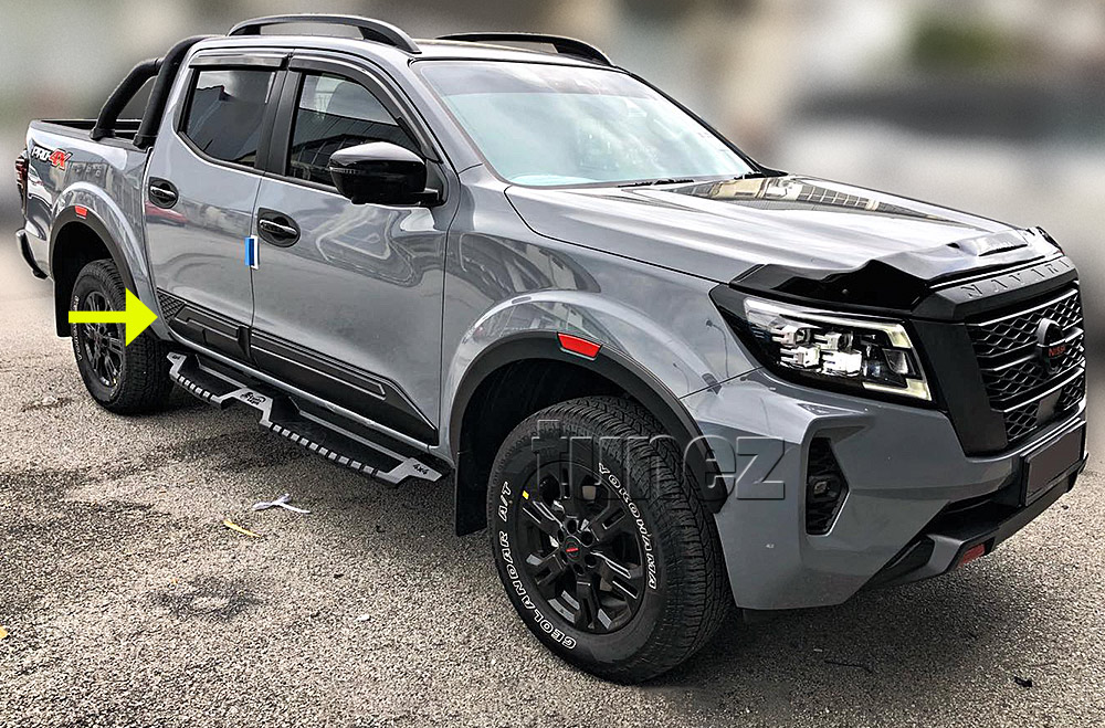 NVM15 Nissan Navara NP300 D23 Door Panel Bumper Cladding Guard Protector ABS Trim 2015 2016 2017 2018 2019 2020 2021 2022 DX RX ST ST-X PRO-4X Matt Matte Material Black OEM Fitting Aftermarket White Line 