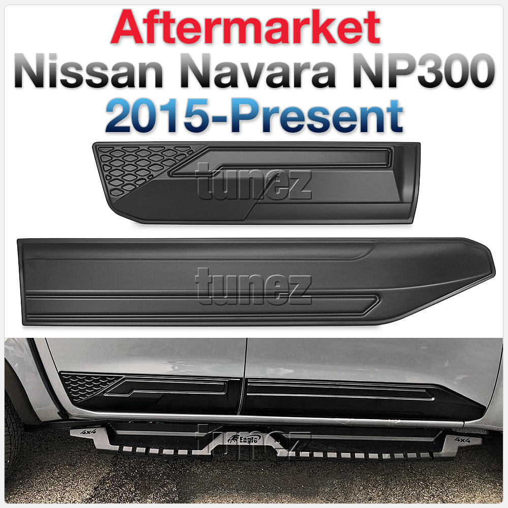 NVM15 Nissan Navara NP300 D23 Door Panel Bumper Cladding Guard Protector ABS Trim 2015 2016 2017 2018 2019 2020 2021 2022 DX RX ST ST-X PRO-4X Matt Matte Material Black OEM Fitting Aftermarket White Line 