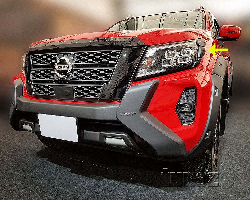 NVM16 Nissan Navara NP300 NP 300 D23 Series ST ST-X PRO-4X Warrior SL Visia Acenta Acenta+ N-Connecta Tekna Lamp Cover Eyelid ABS Plastic Matte Matt Black Front Head Light Headlight UK United Kingdom USA Australia Europe Set Kit For Car Aftermarket Pair 2021 2022 2023 2024 2025