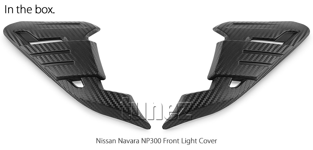 NVM16 Nissan Navara NP300 NP 300 D23 Series ST ST-X PRO-4X Warrior SL Visia Acenta Acenta+ N-Connecta Tekna Lamp Cover Eyelid ABS Plastic Matte Matt Black Front Head Light Headlight UK United Kingdom USA Australia Europe Set Kit For Car Aftermarket Pair 2021 2022 2023 2024 2025