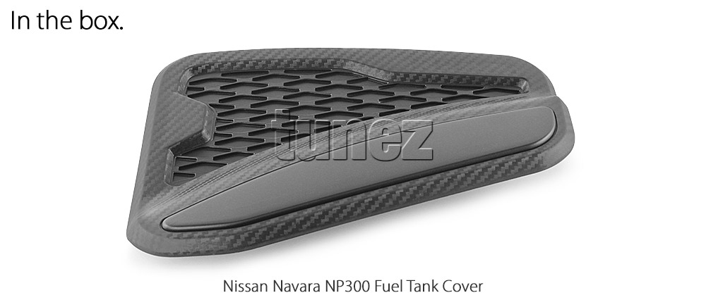 NVM19 Nissan Navara NP300 NP 300 D23 Series DX RX ST ST-X PRO-4X SL Visia Acenta Acenta+ N-Connecta Tekna Petrol Oil Gas Fuel Tank Cover ABS Plastic Matte Matt Black Carbon Material UK United Kingdom USA Australia Europe Set Kit For Car Aftermarket 2021 2022 2023 2024 2025