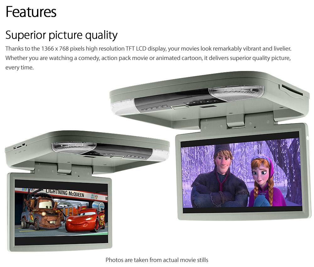 15 6 Dvd Player Hdmi Roof Mount In Car Flip Down Monitor 12v 24v