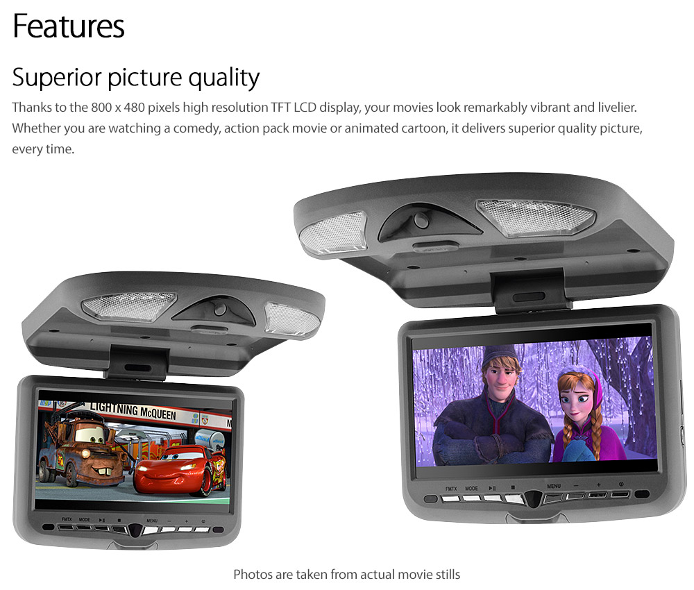 9 In Car Roof Mount Flip Down Overhead Monitor Screen Dvd Player