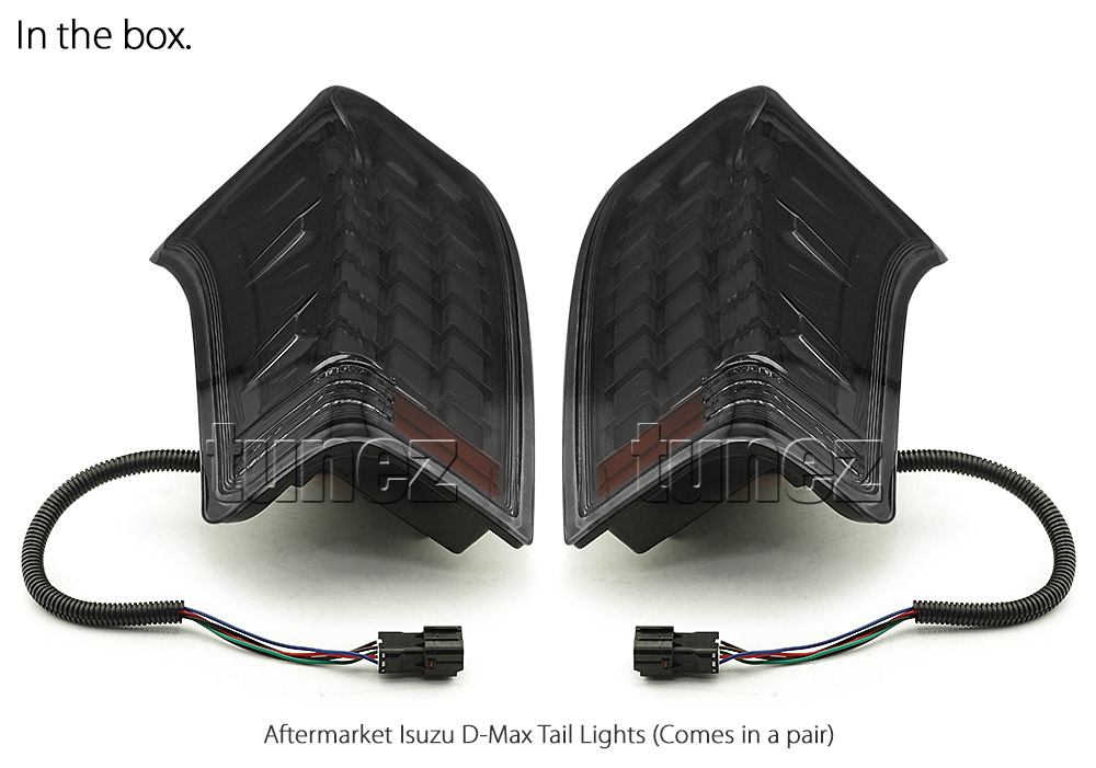 RLDM02 Isuzu D-Max DMax RT50 RT85 Series LS SX X-Runner Blade TD Yukon Utah Vision Eiger Fury Black Full COB LED Replacement OEM Standard Original Replace A Pair Set Left Right Side Lamp Smoked Smoke Edition ABS Front Back Rear Tail Light Tail Lamp Head Light Headlight Taillights Sequential Turn Signal Indicators UK United Kingdom USA Australia Europe Set Kit For Truck Pickup Car Aftermarket 2012 2013 2014 2015 2016 2017 2018 2019 2020