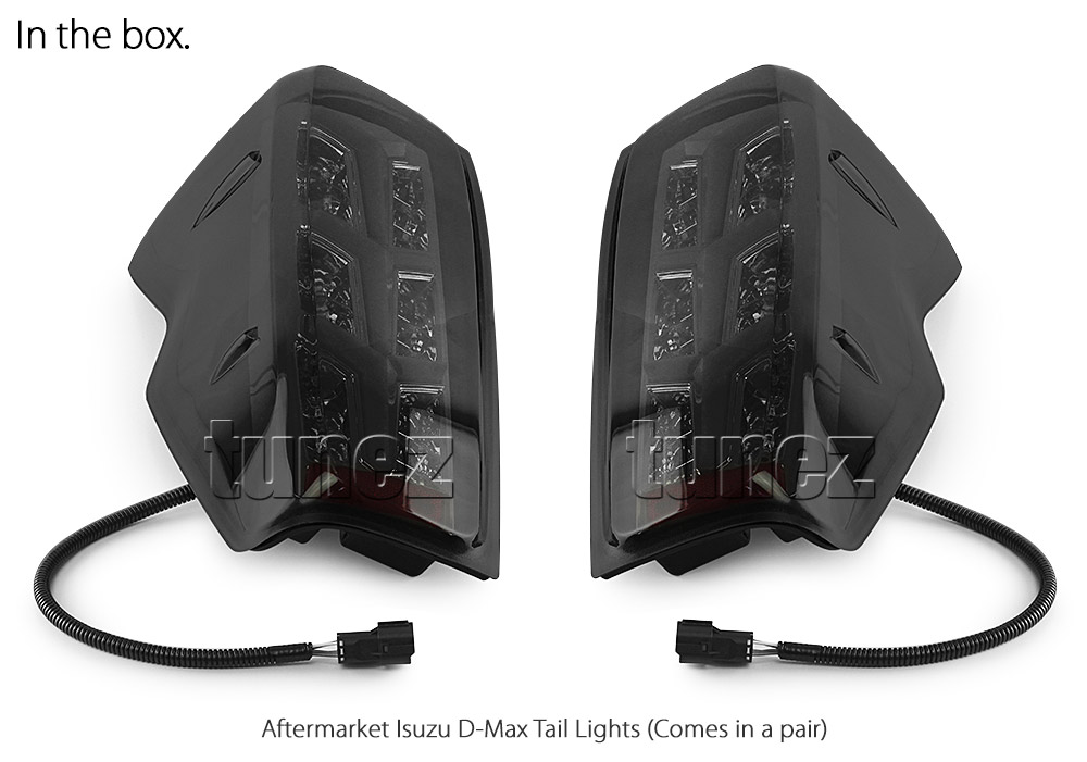 RLDM03 Isuzu D-Max Dmax 3rd Generation Gen Mk3 2021 2022 2023 2024 2025 LS-M LSM LS-U LSU SX High Terrain X-Terrain Aventador Lamborghini Edition Version Smoke Smoked Sequential Turn Signal Replacement OEM Standard Original Replace A Pair Set Left Right Side LH RH ABS Back Rear Tail Light Tail Lamp Head Taillights LED Bulb Type Aftermarket